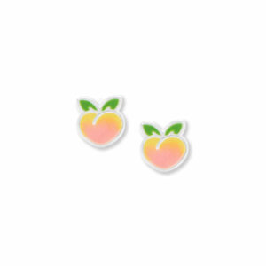 Enamel Peach Stud Earrings