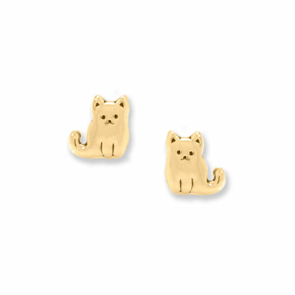 Gold Plated Cat Earrings