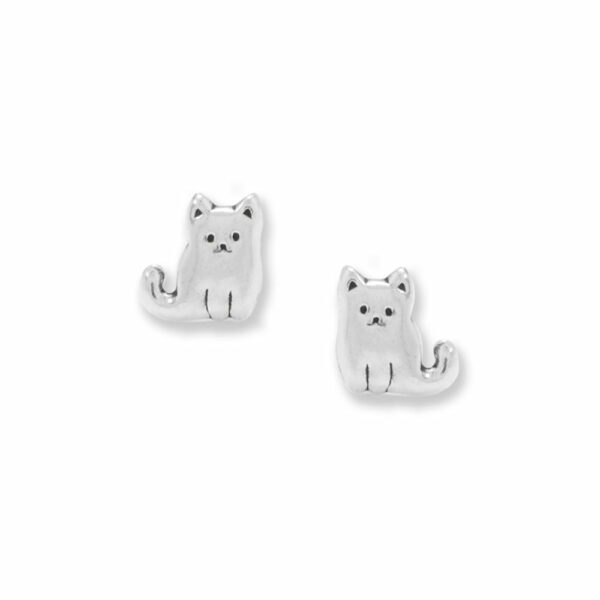 Sterling Silver Cat Earrings