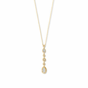 Rainbow Moonstone Drop Necklace