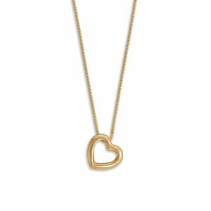 16 + 2 14 Karat Gold Plated CZ Lined Floating Heart Necklace