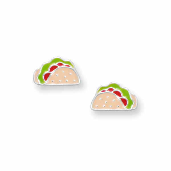Sterling Silver Enamel Stud Earrings