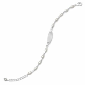 5 + 1 Extension Cultured Freshwater Pearl ID Bracelet