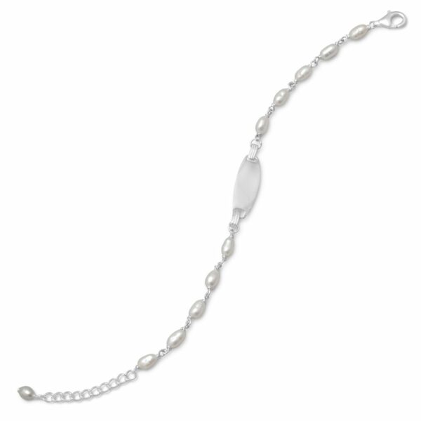 5 + 1 Extension Cultured Freshwater Pearl ID Bracelet