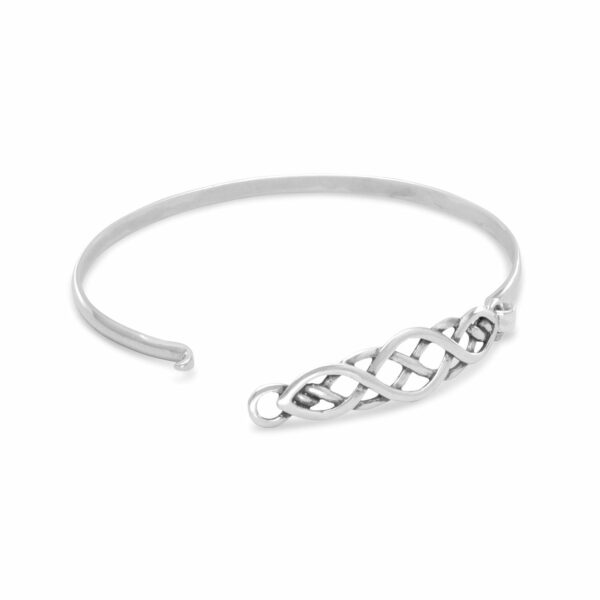 Oxidized Celtic Style Bangle - 925 Sterling Silver - alternate view 2
