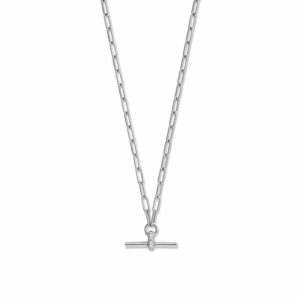16 + 2 Rhodium Plated CZ Decorated Toggle Bar Necklace