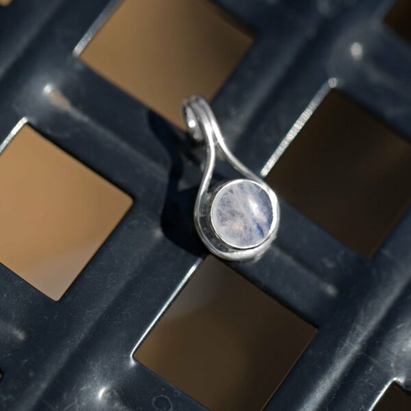 Round Moonstone Slide - Silver - alternate view 2