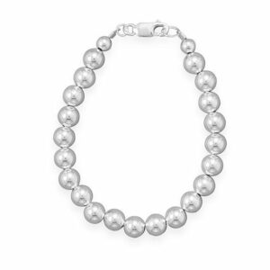 7mm Sterling Silver Bead Strand Necklace