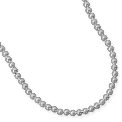 7mm Sterling Silver Bead Strand Necklace - Elegant Jewelry - alternate view 2