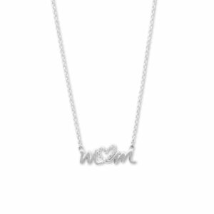 Sterling Silver CZ Heart Necklace