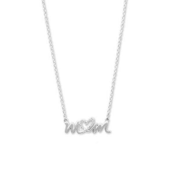 Sterling Silver CZ Heart Necklace