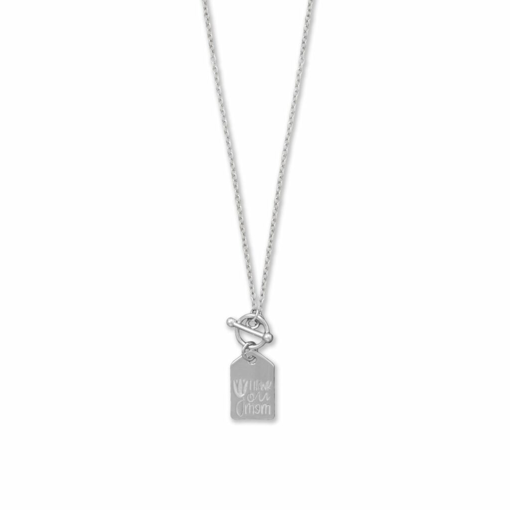 17 Thank You Mom Tag Toggle Necklace