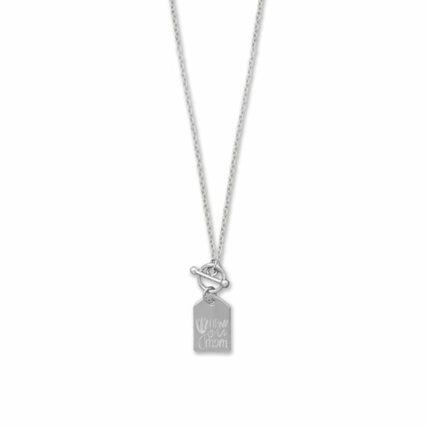 17 Thank You Mom Tag Toggle Necklace