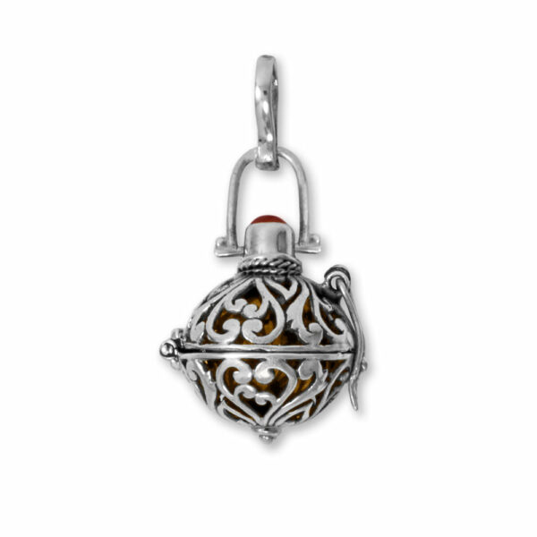 Oxidized Carnelian Harmony Ball Bali Pendant - alternate view 2