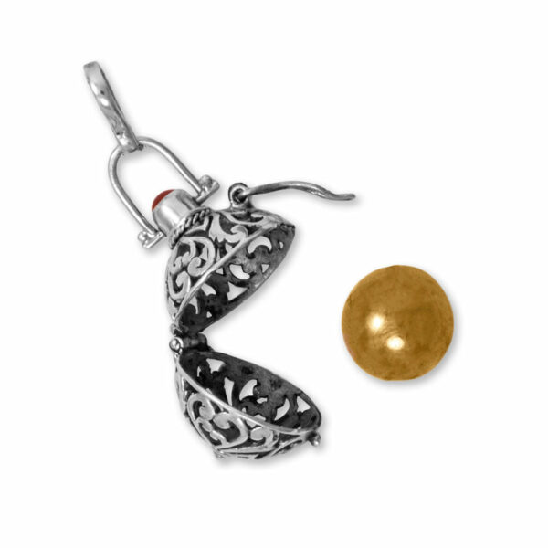 Oxidized Carnelian Harmony Ball Bali Pendant - alternate view 3