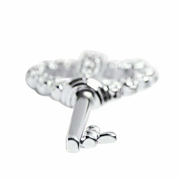 Sterling Silver CZ Heart Key Pendant - alternate view 2