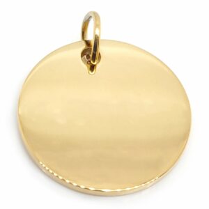 Gold Blank Stainless Steel Round Pendant