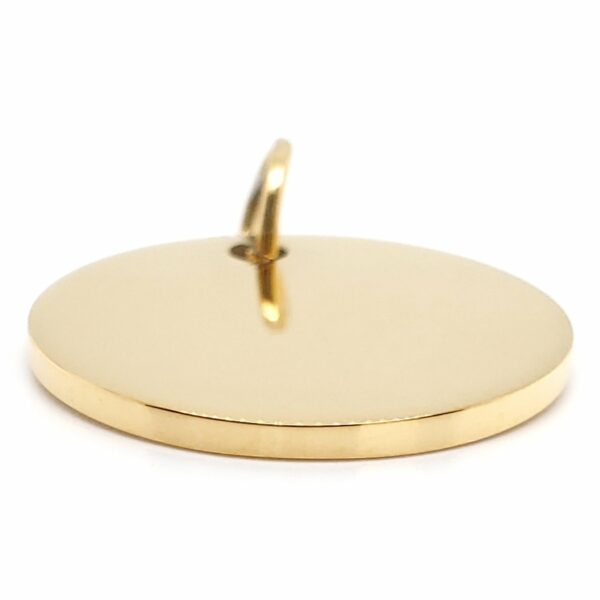 Gold Blank Stainless Steel Round Pendant - alternate view 3