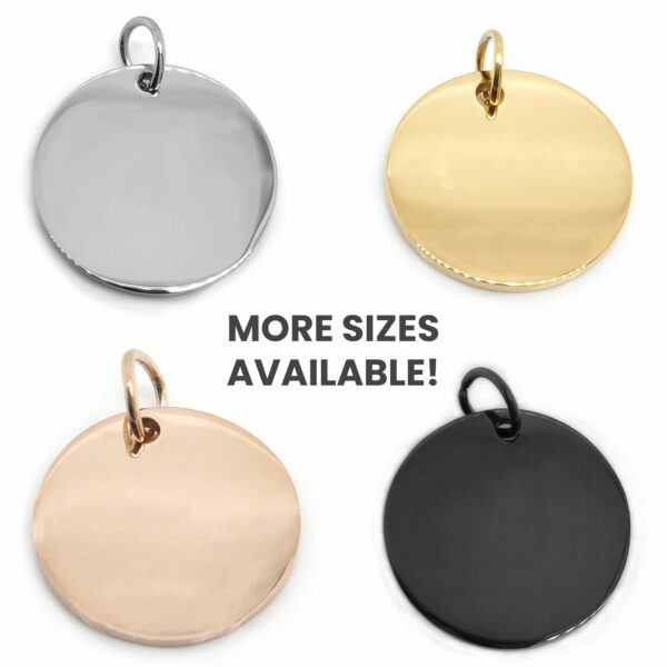 Gold Blank Stainless Steel Round Pendant - alternate view 4