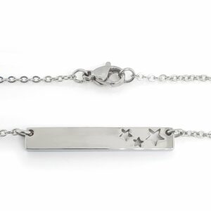 Stars Cutout Horizontal Stainless Steel Bar Necklace