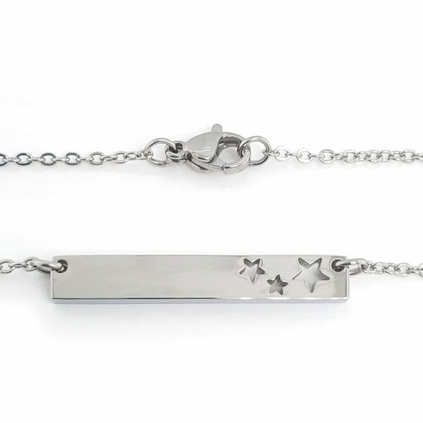 Stars Cutout Horizontal Stainless Steel Bar Necklace