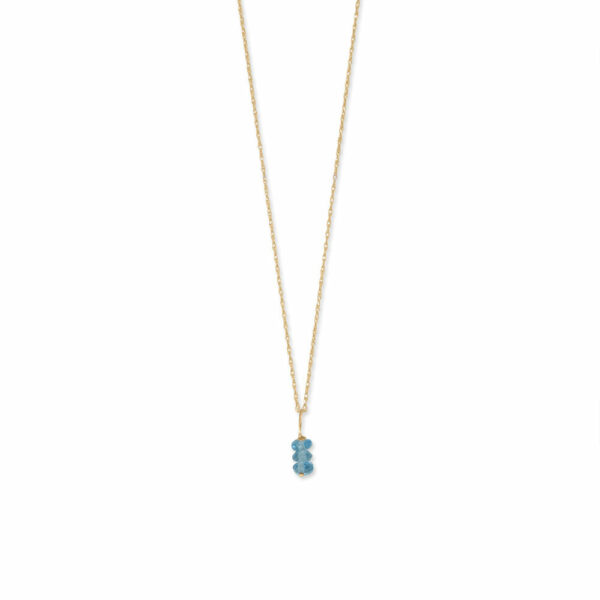 16 14 Karat Gold Blue Topaz Necklace - December Birthstone
