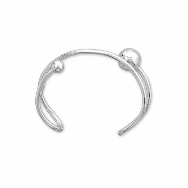 Diagonal 8mm and 12mm Ball Cuff Bracelet - alternate view 2