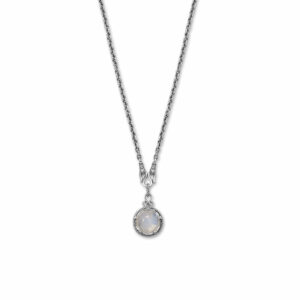 18 + 2 Oxidized Reversible Lapis and Rainbow Moonstone Necklace