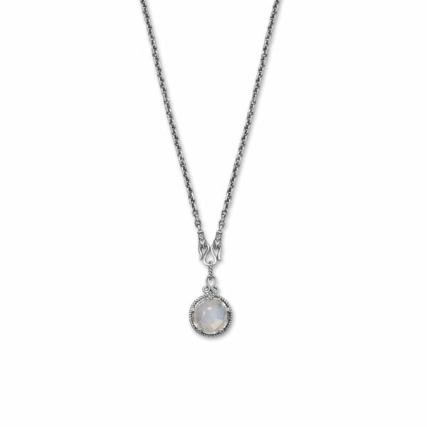 18 + 2 Oxidized Reversible Lapis and Rainbow Moonstone Necklace