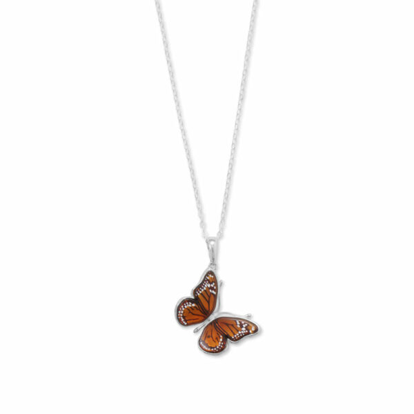 Handcrafted Baltic Amber Monarch Butterfly Pendant - alternate view 2