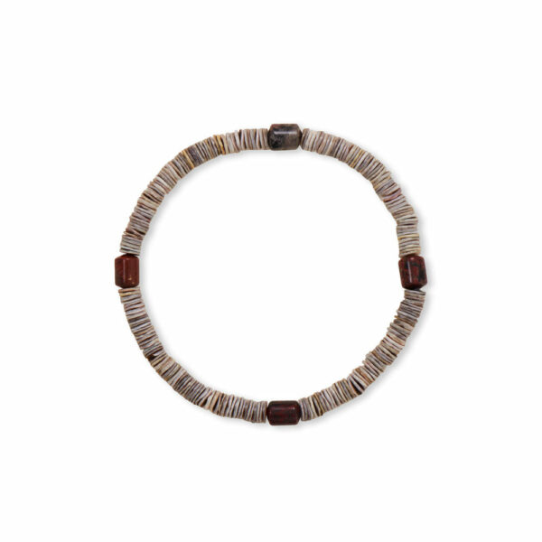 8 Shell Heishi and Jasper Stretch Bracelet