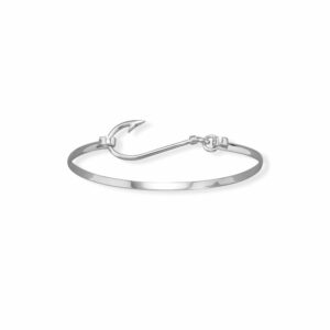 Rhodium Plated Fish Hook Bangle