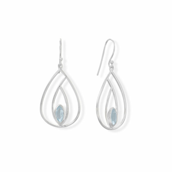 Blue Topaz French Wire Earrings