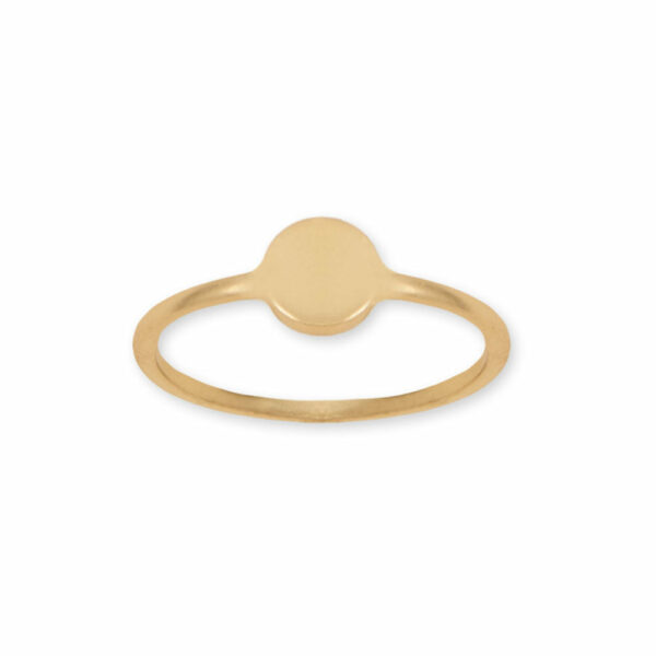 14 Karat Gold Plated Round Disk Ring