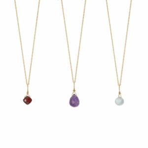 14K Gold Birthstone Necklace