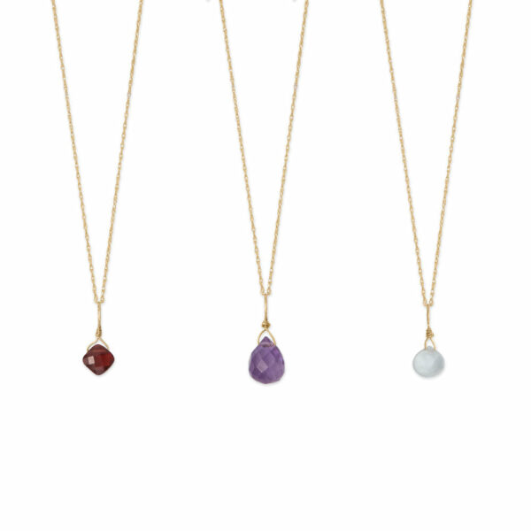 14K Gold Birthstone Necklace