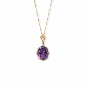 18 14 Karat Gold Precision Cut Amethyst Necklace