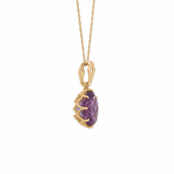 18 14 Karat Gold Precision Cut Amethyst Necklace - alternate view 2