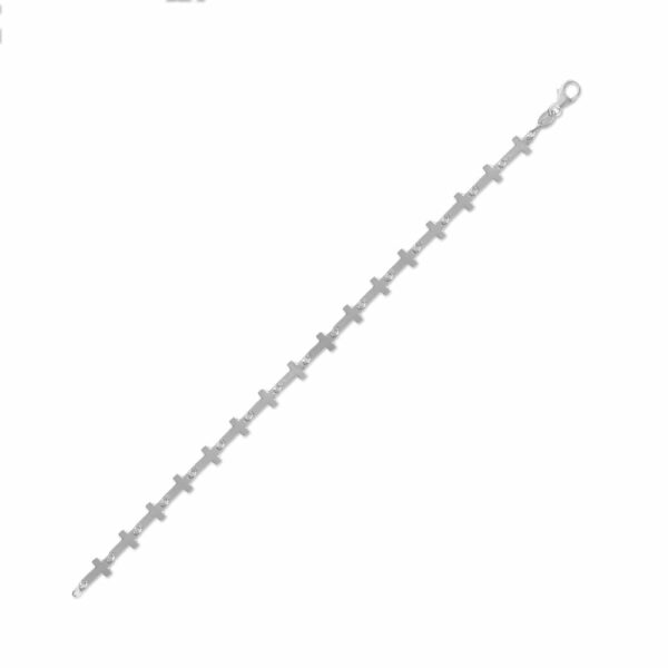 7 Sideways Linked Cross Bracelet