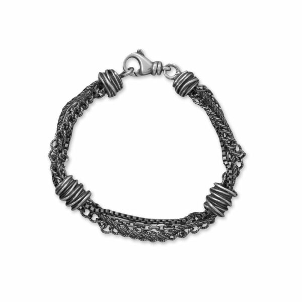 7 Oxidized Wrapped Multi Chain Bracelet - alternate view 2