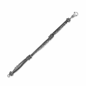 7 Oxidized Wrapped Multi Chain Bracelet