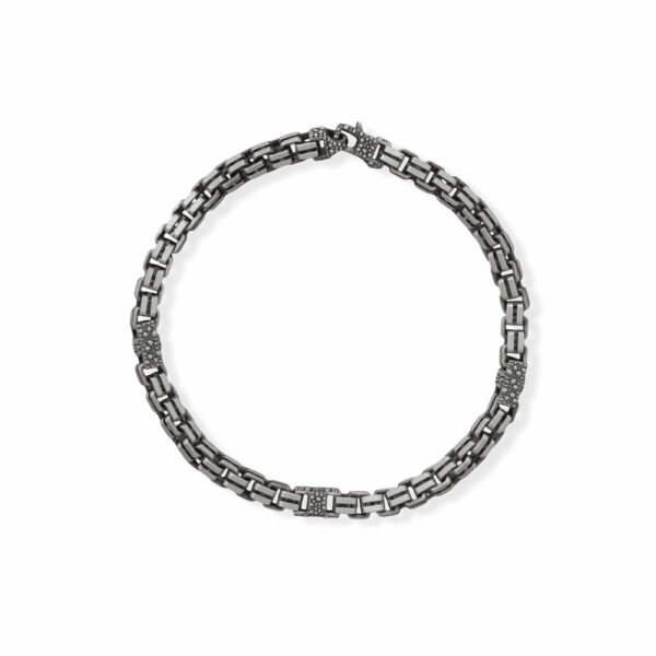 8.5 Black Ruthenium Brushed Box Chain Bracelet