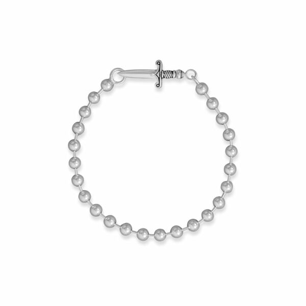 8 5mm Bead and Sword Clasp Bracelet