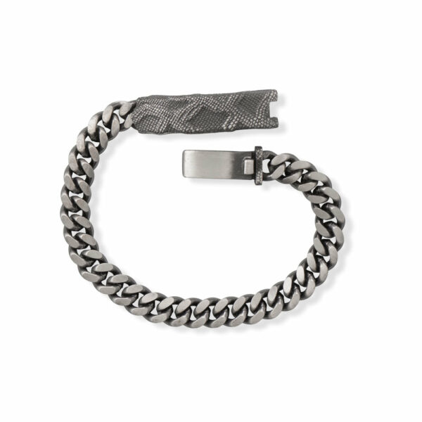 8.5 Black Ruthenium Snakeskin ID Bracelet - alternate view 2