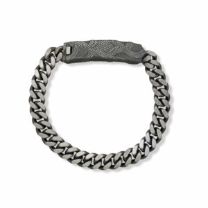 8.5 Black Ruthenium Snakeskin ID Bracelet
