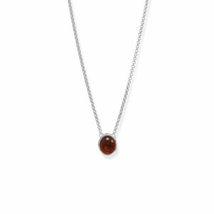 18 + 2 Hammered Edge Oval Baltic Amber Necklace