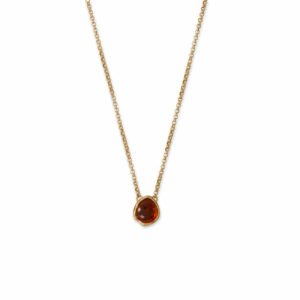 18 + 2 24 Karat Gold Plated Hammered Edge Pear Baltic Amber Necklace