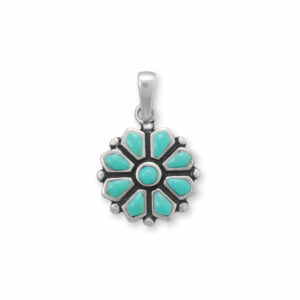 Turquoise Flower Pendant