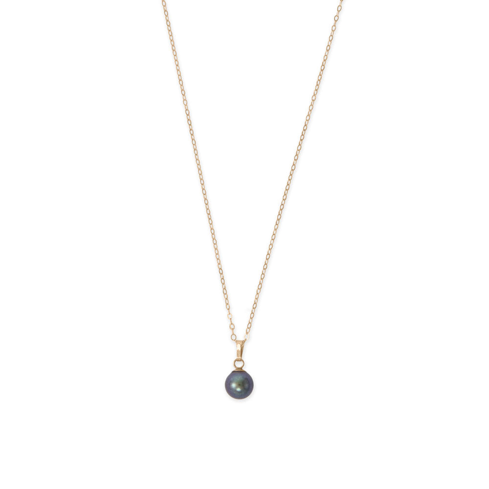 16 14/20 Gold Filled 7.5mm Cultured Freshwater Peacock Pearl Necklace