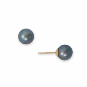 14/20 Gold Filled 7.5mm Cultured Freshwater Peacock Pearl Stud Earrings